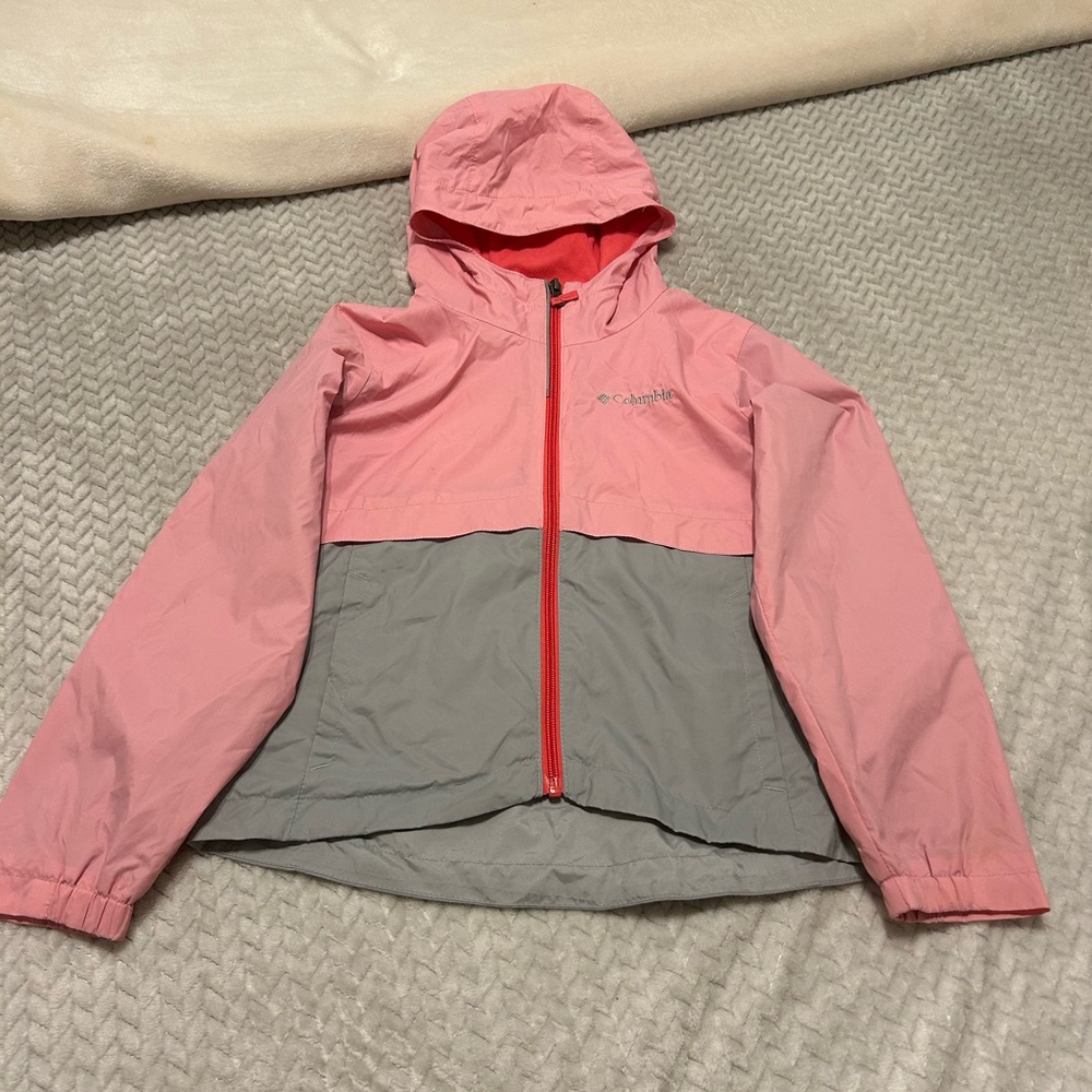 Columbia Pink and Gray Kids Raincoat